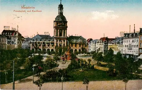 AK / Ansichtskarte Mannheim Paradeplatz u. Kaufhaus Mannheim