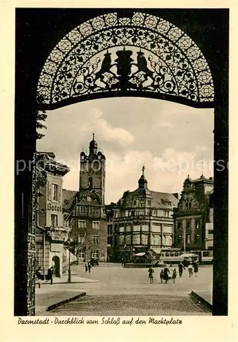 AK / Ansichtskarte Darmstadt Durchblick vom Schloss auf den Marktplatz Darmstadt