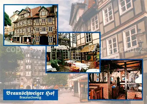 AK / Ansichtskarte Braunschweig Braunschweiger Hof mit Eulenspiegelhaus Innenhof mit Wasserstelle Zunftstube im Braunschweiger Hof Braunschweig