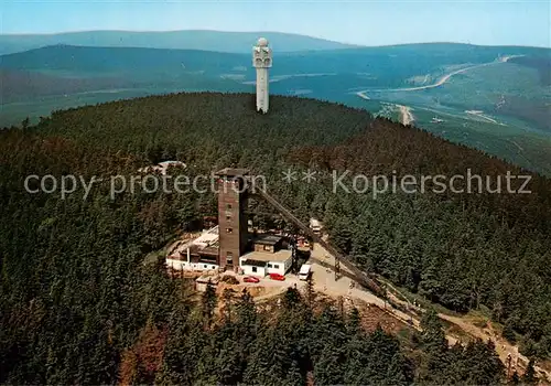 AK / Ansichtskarte Braunlage Wurmbergbaude und Sender Fliegeraufnahme Braunlage