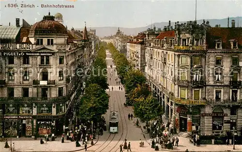 AK / Ansichtskarte Zuerich_ZH Bahnhofstrasse m. Strassenbahn Zuerich_ZH