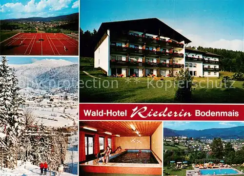 AK / Ansichtskarte Bodenmais Waldhotel Riederin Tennisplatz Panorama Hallen und Freibad Bodenmais