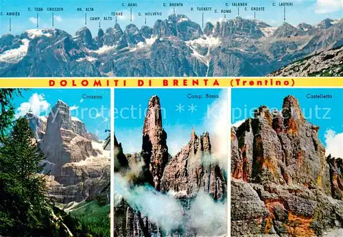 AK / Ansichtskarte Dolomiti_di_Brenta_IT Panorama Crozzon Camp Basso Castelletto 