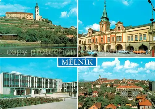 AK / Ansichtskarte Melnik_Czechia Schloss Rathaus Schule Stadtzentrum 