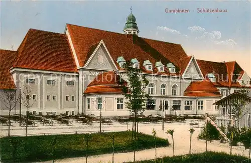 AK / Ansichtskarte Gumbinnen_Goesev_Gussew_Oblast_Kaliningrad_RU Schuetzenhaus Aussenansicht 