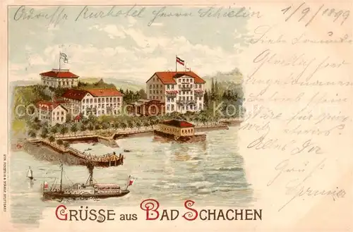 AK / Ansichtskarte Bad_Schachen_Lindau Haeuser a. See Bad_Schachen_Lindau