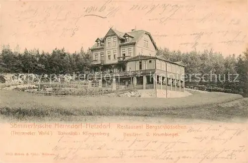 AK / Ansichtskarte Herrndorf Hetzdorf Restaurant Bergschloesschen Aussenansicht Herrndorf Hetzdorf