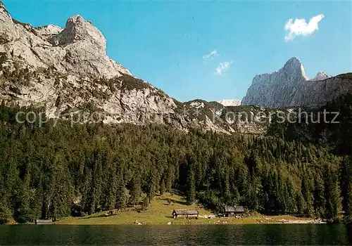 AK / Ansichtskarte Gosau_Salzkammergut_AT Holzmeisteralm am hinteren Gosausee Dachsteingebirge 