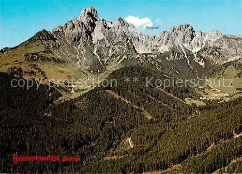 AK / Ansichtskarte Bischofsmuetze_2459m_Ramsau_Steiermark_AT mit Aualm Hofpuerglhuette Oberhofalm Mattighofener Huette Dachsteingebirge 