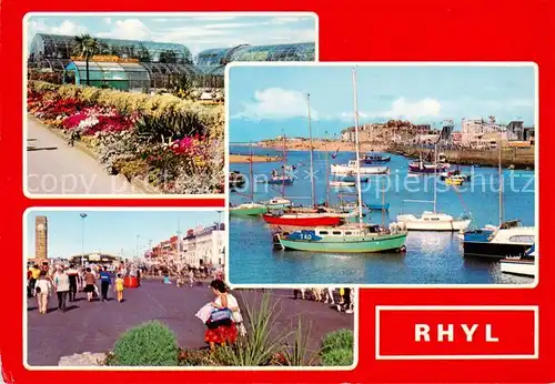 AK / Ansichtskarte Rhyl_Denbighshire_Wales_UK Royal Floral Hall Gardens Voryd Harbour Promenade 