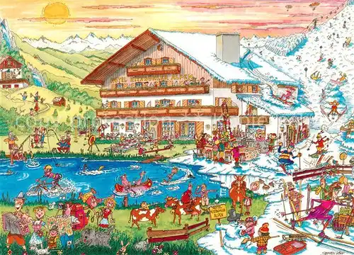 AK / Ansichtskarte Oberndorf_Tirol Hotel Kitzbueheler Alpen Illustration Oberndorf Tirol