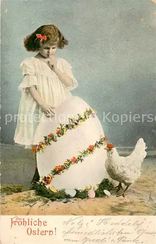 AK / Ansichtskarte Ostern_Easter_Paques Litho Maedchen mit Osterei 