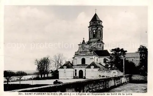 AK / Ansichtskarte Saint Florent le Vieil Eglise et lEsplanade au bord de la Loire Saint Florent le Vieil