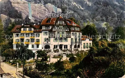 AK / Ansichtskarte Vitznau_Witznau_Vierwaldstaettersee_LU Hotel Kreuz Aussenansicht 