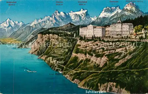 AK / Ansichtskarte Seelisberg_UR Grand  u. Kulm Hotels Sonnenberg   Schillerstein Seelisberg UR