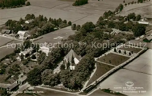 AK / Ansichtskarte Skoeldinge_Sweden Kyrka Fliegeraufnahme 