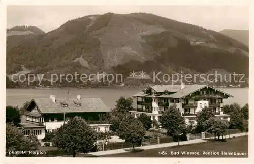 AK / Ansichtskarte Bad_Wiessee Pension Hanslbauer Aussenansicht m. See Bad_Wiessee