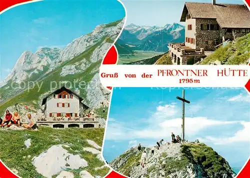 AK / Ansichtskarte Pfrontnerhuette_Pfronten Berghaus Allgaeuer Alpen Gipfelkreuz 