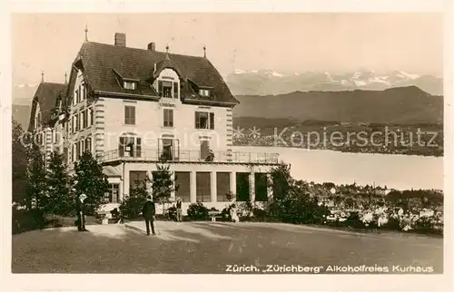 AK / Ansichtskarte Zuerichberg_ZH Alkoholfreies Kurhaus Aussenansicht m. Seeblick Zuerichberg ZH