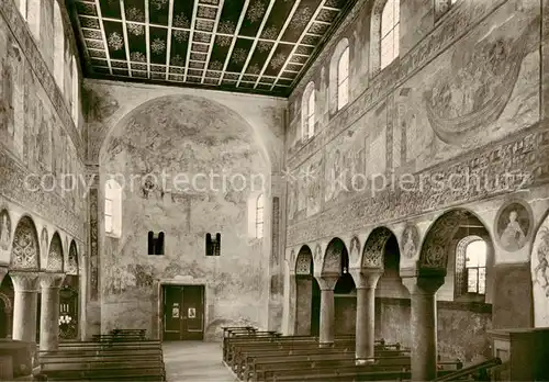 AK / Ansichtskarte Oberzell_Reichenau St Georg Inneres mit Westapsis Fresken Apsidenmalerei barock Oberzell Reichenau