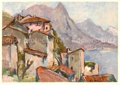 AK / Ansichtskarte Gandria_Lago_di_Lugano Kuenstlerkarte Gandria_Lago_di_Lugano