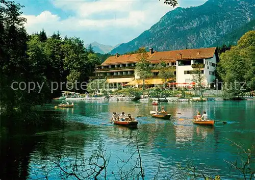 AK / Ansichtskarte Grainau Hotel Badersee Bootfahren Grainau