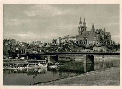 AK / Ansichtskarte Dampfer_Seitenrad Meissen Elbe 