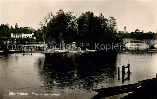 AK / Ansichtskarte Rheinfelden_AG Partie am Rhein   Haus Salmegg   Insel u. Rheinbruecke Rheinfelden AG