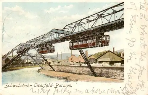 AK / Ansichtskarte Elberfeld_Barmen Schwebebahn Elberfeld Barmen