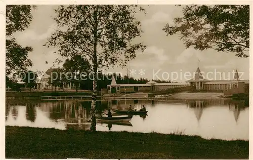 AK / Ansichtskarte Bad_Duerrheim Salinensee m. Strandbad u. Kaffee Bad_Duerrheim