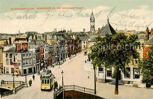 AK / Ansichtskarte 73794104 Gravenhage_S-Gravenhage_Den_Haag_NL Wagenbrug en Wagenstraat - Strassenbahn 