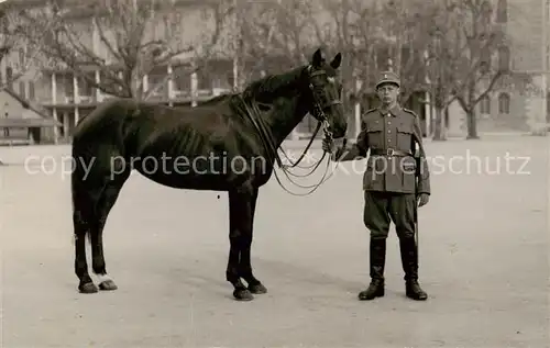 AK / Ansichtskarte Aarau_AG Soldat m. Pferd Aarau_AG