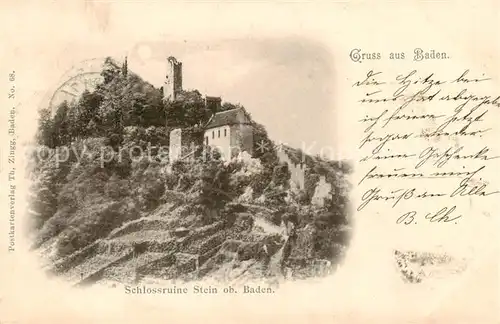 AK / Ansichtskarte Stein_AG Schlossruine Stein Aussenansicht Stein_AG