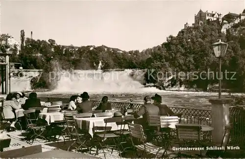 AK / Ansichtskarte Woerth_Schloessli_Rheinfall_Neuhausen_SH Gartenterrasse 