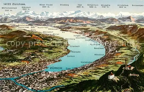 AK / Ansichtskarte Zuerichsee_ZH Panoramakarte Zuerichsee ZH