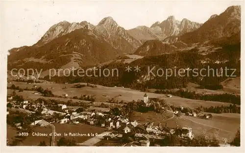 AK / Ansichtskarte Chateau d_Oex Le Rubihorn et la Gummfluh Vue aerienne Chateau d Oex