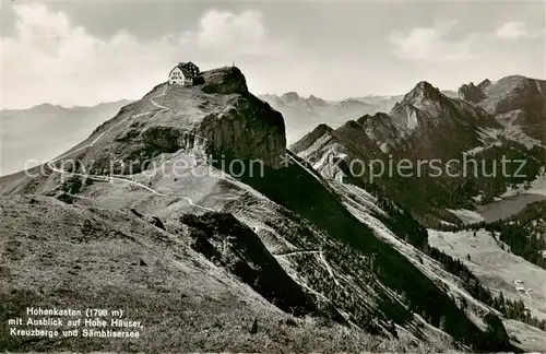 AK / Ansichtskarte Appenzell_IR Hohen Kasten Ausblick auf Hohe Haeuser Kreuzberge und Saembtisersee Appenzeller Alpen Appenzell IR