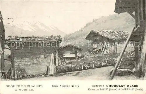 AK / Ansichtskarte Muerren_BE Chalet Gruppe Muerren_BE