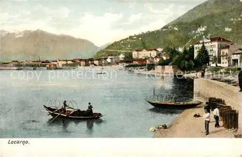 AK / Ansichtskarte Locarno_Lago_Maggiore Boote am Strand   See Ansicht Locarno_Lago_Maggiore