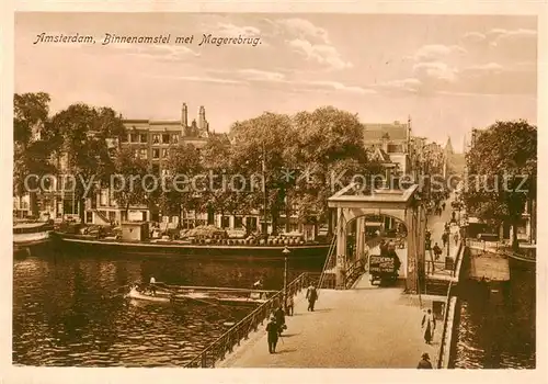 AK / Ansichtskarte 73795363 Amsterdam__NL Binnenamstel met Magerebrug 