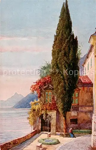 AK / Ansichtskarte Oria__Lago_di_Lugano_TI Villa Fogazzaro Kuenstlerkarte 