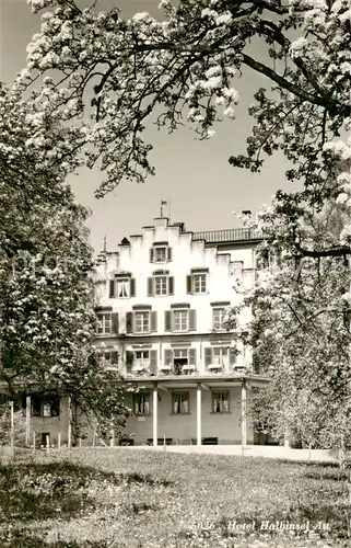 AK / Ansichtskarte Au_ZH Gasthaus Hotel Halbinsel Au am Zuerichsee Baumbluete Au_ZH