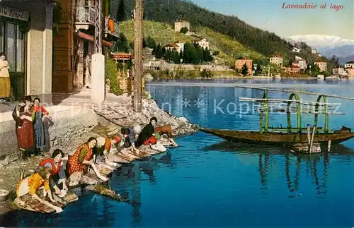 AK / Ansichtskarte Lugano_Lago_di_Lugano_TI Lavandaie al lago 