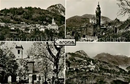 AK / Ansichtskarte Carona_Lago_di_Lugano_TI Panorama Kirche 