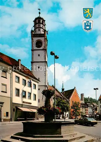 AK / Ansichtskarte 73795840 Ravensburg__Wuerttemberg Marienplatz mit Blaserturm 