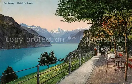 AK / Ansichtskarte Seelisberg_UR Hotel Bellevue am Vierwaldstaettersee Alpen Seelisberg UR