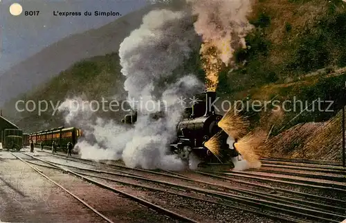 AK / Ansichtskarte Simplon_VS Express du Simplon Dampflokomotive Simplon_VS