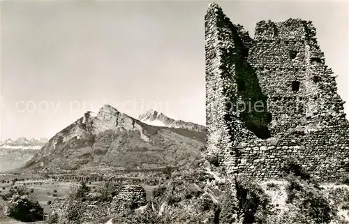 AK / Ansichtskarte Freudenberg_Bern Ruine Freudenberg Blick auf Churfirsten Gonzen und Alvier Freudenberg Bern