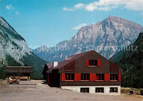 AK / Ansichtskarte Bad_Ragaz_Ragatz_SG Restaurant Gigerwald im Calfeisental mit Calanda 