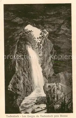 AK / Ansichtskarte Biel_Bienne Wasserfall Taubenlochschlucht Gorges du Taubenloch Biel Bienne